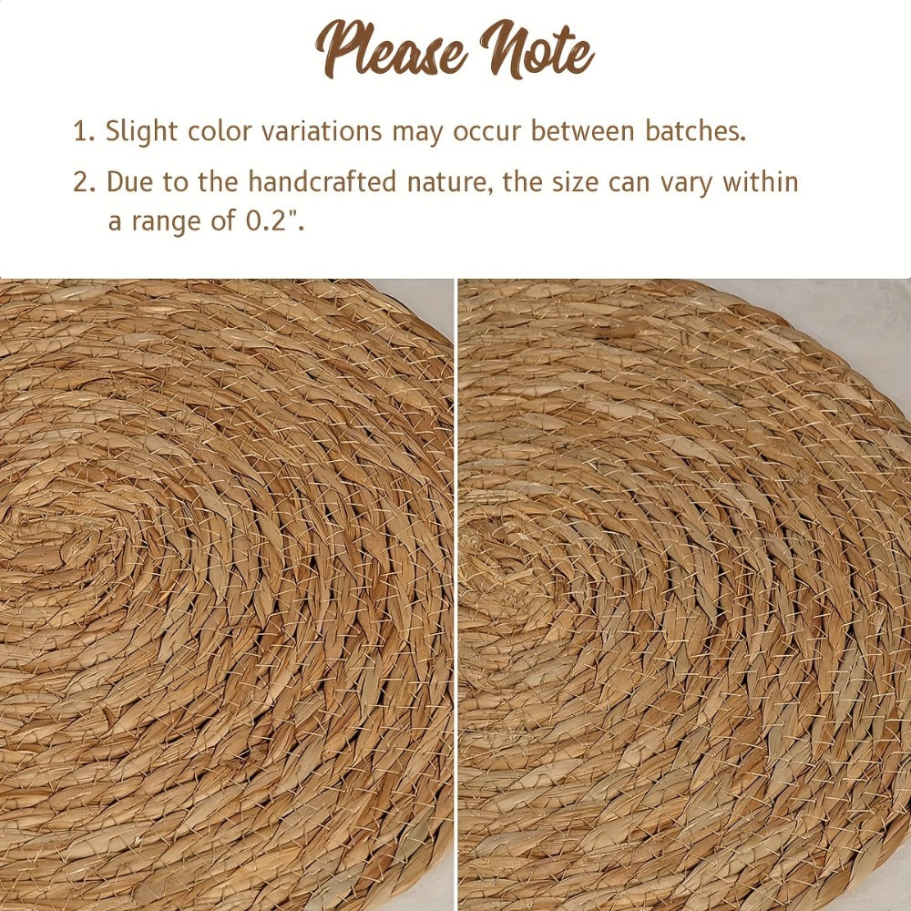 Round Placemats for Dining Table 12 Inch Boho Jute Braided Charger Plates Rattan Wicker Farmhouse Rustic Table Mats Set