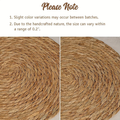 Round Placemats for Dining Table 12 Inch Boho Jute Braided Charger Plates Rattan Wicker Farmhouse Rustic Table Mats Set