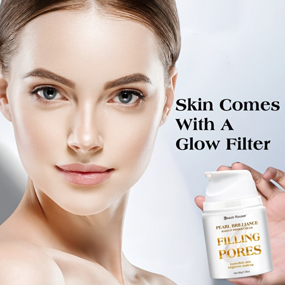 Pore Filling Makeup Primer Cream 30g, Oil Control Vitamin E Non-Greasy Formula for Flawless Smooth Skin Finish All Skin Types