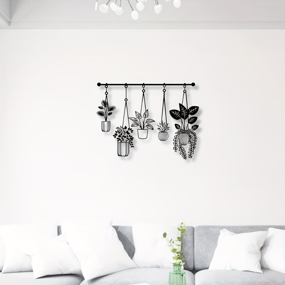 Metal Flower Wall Art Rustic Farmhouse Decor, Minimalist 3D Floral Wall Sculpture for Living Room Bedroom Bathroom Dining Room
