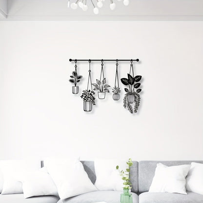 Metal Flower Wall Art Rustic Farmhouse Decor, Minimalist 3D Floral Wall Sculpture for Living Room Bedroom Bathroom Dining Room