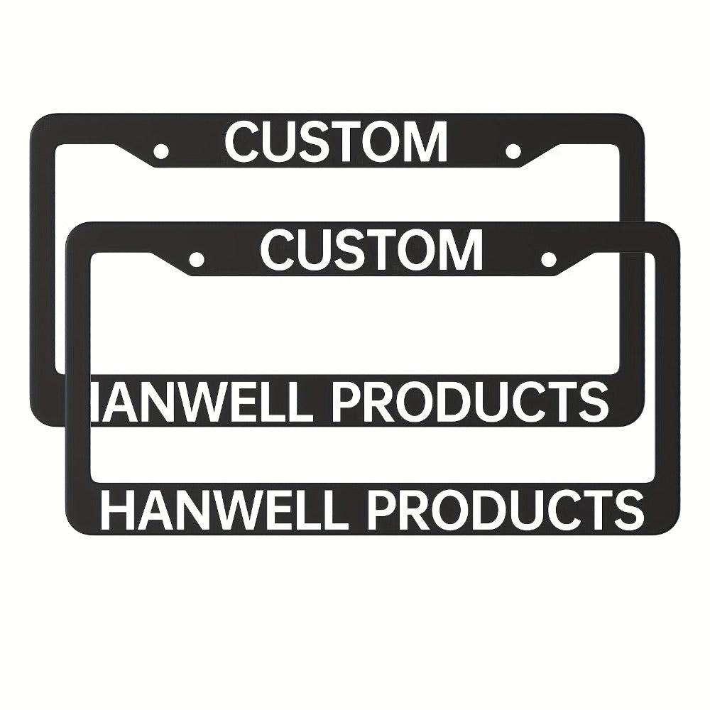 Custom License Plate Frame – 6 Font Styles, Heavy-Duty Weather-Resistant Car Tag Holder, Personalized Front & Rear License Plate Border