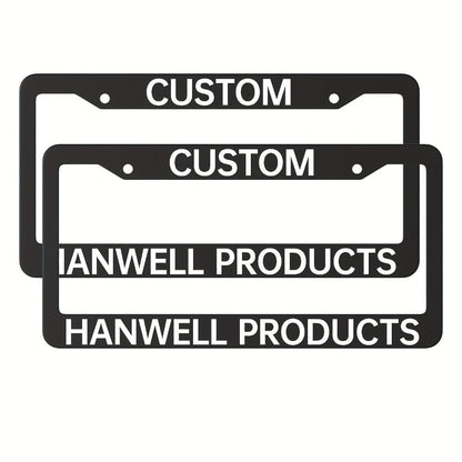 Custom License Plate Frame – 6 Font Styles, Heavy-Duty Weather-Resistant Car Tag Holder, Personalized Front & Rear License Plate Border