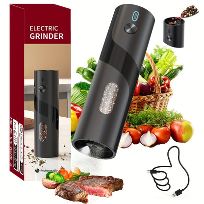 Electric Salt and Pepper Grinder Set with LED Light, Rechargeable Salt Pepper Mill, Adjustable Coarseness 3.72oz Large