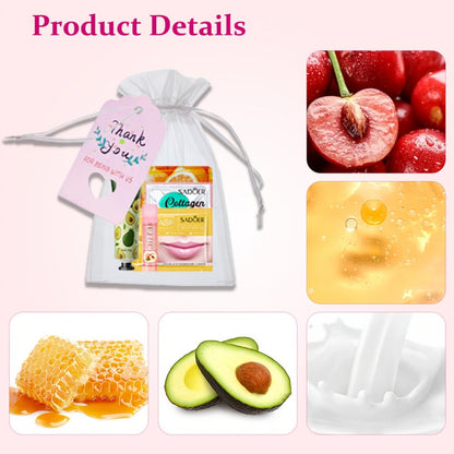 30-Piece Fruit-Themed Skincare Gift Set with Colorful Tubes, Mask Packets, Small Containers and Pink Zip Pouch