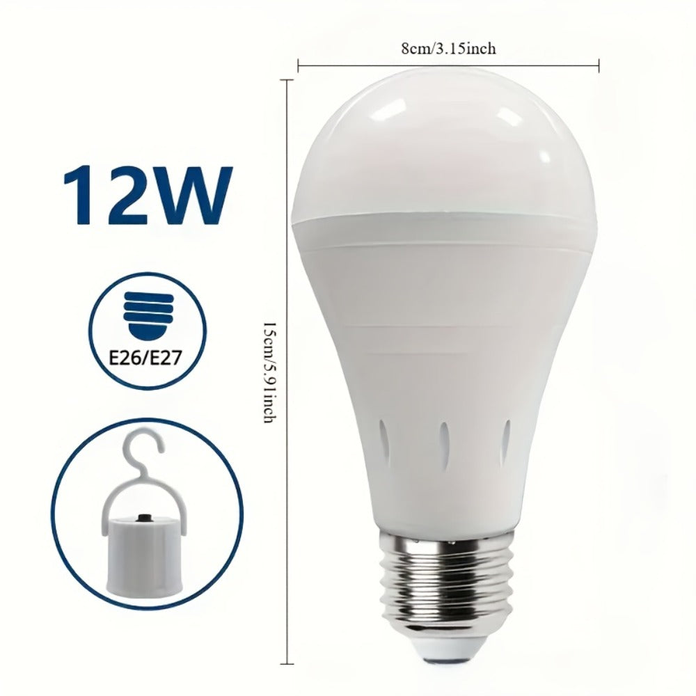 Rechargeable Emergency LED Light Bulb 12W 1100 Lumens 96W Equivalent with 800mAh Battery Backup