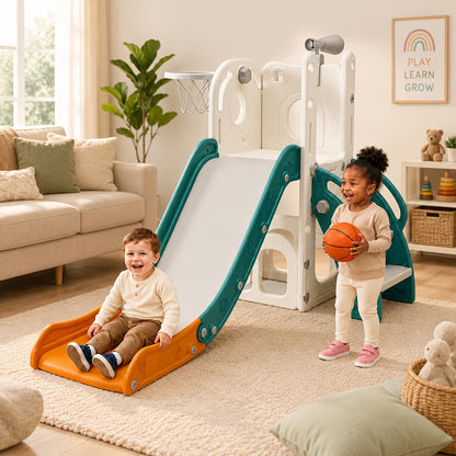 Toddler Slide & Climber Playset L-Shaped Indoor Outdoor Playground with the Listed Color, Size or Set Options for Everyday Use