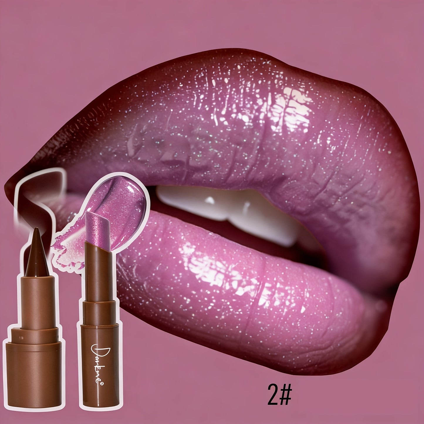 Metallic Lipstick & Lip Liner Pen Set for Women, 3D Full Lip Shape High-Shine Glossy Finish, Smudge-Proof All-Day Wear