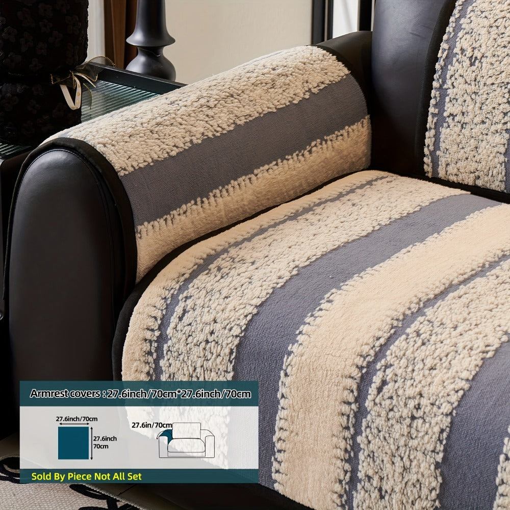 Sofa Cover, Thick Plush Jacquard Couch Pad in Four Colors with Loveseat and Extra-Large Sizes