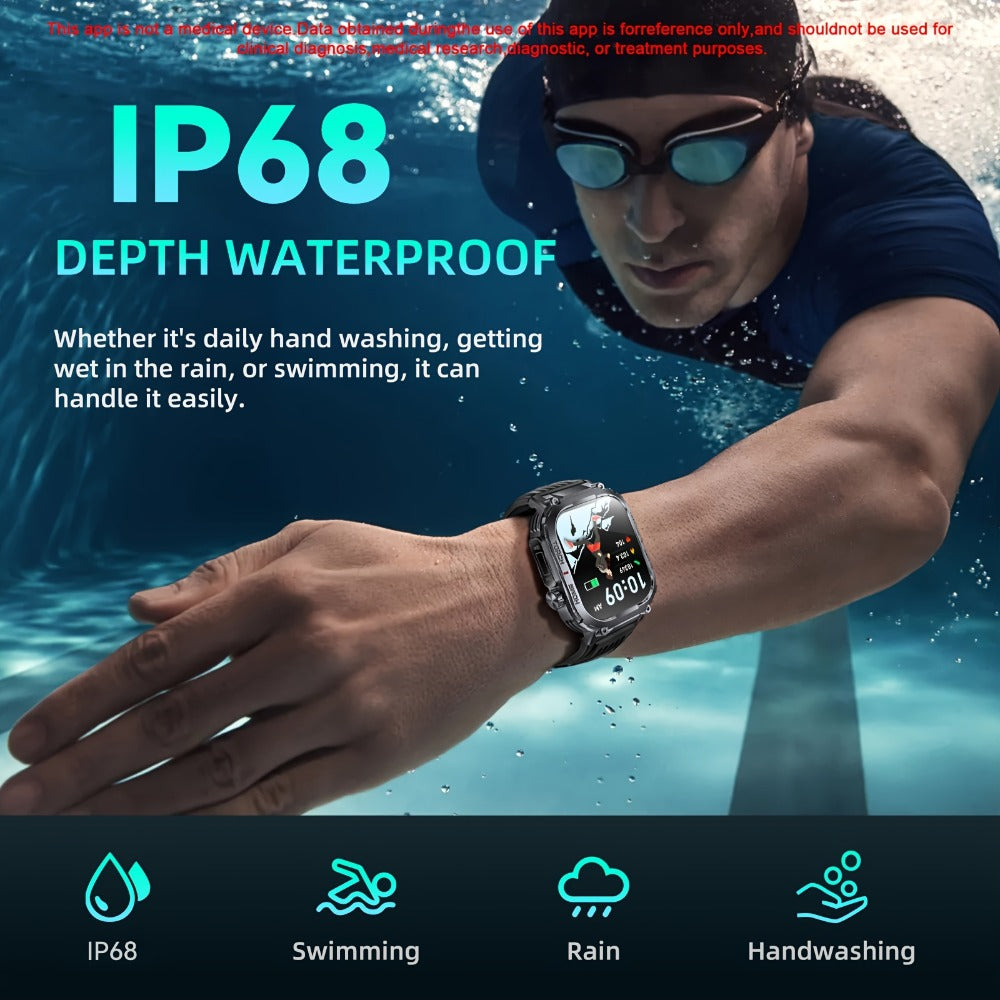 Flashlight Compass Outdoor Smartwatch for Men 100+ Sport Modes Sleep Monitor Pedometer Calorie Tracker for a Home Lash Beauty Routine