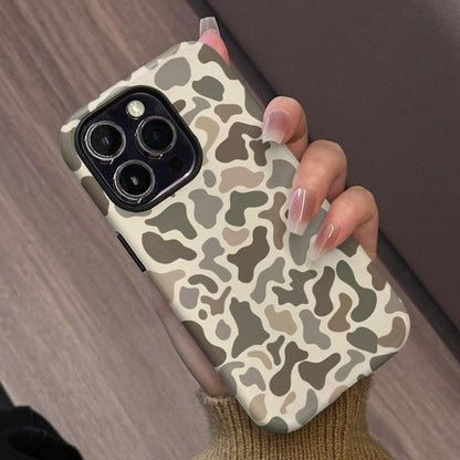 Phone Case Camo Pattern Dual-Layer PC and TPU Bumper with Reinforced Edges for Select iPhone and Galaxy Models
