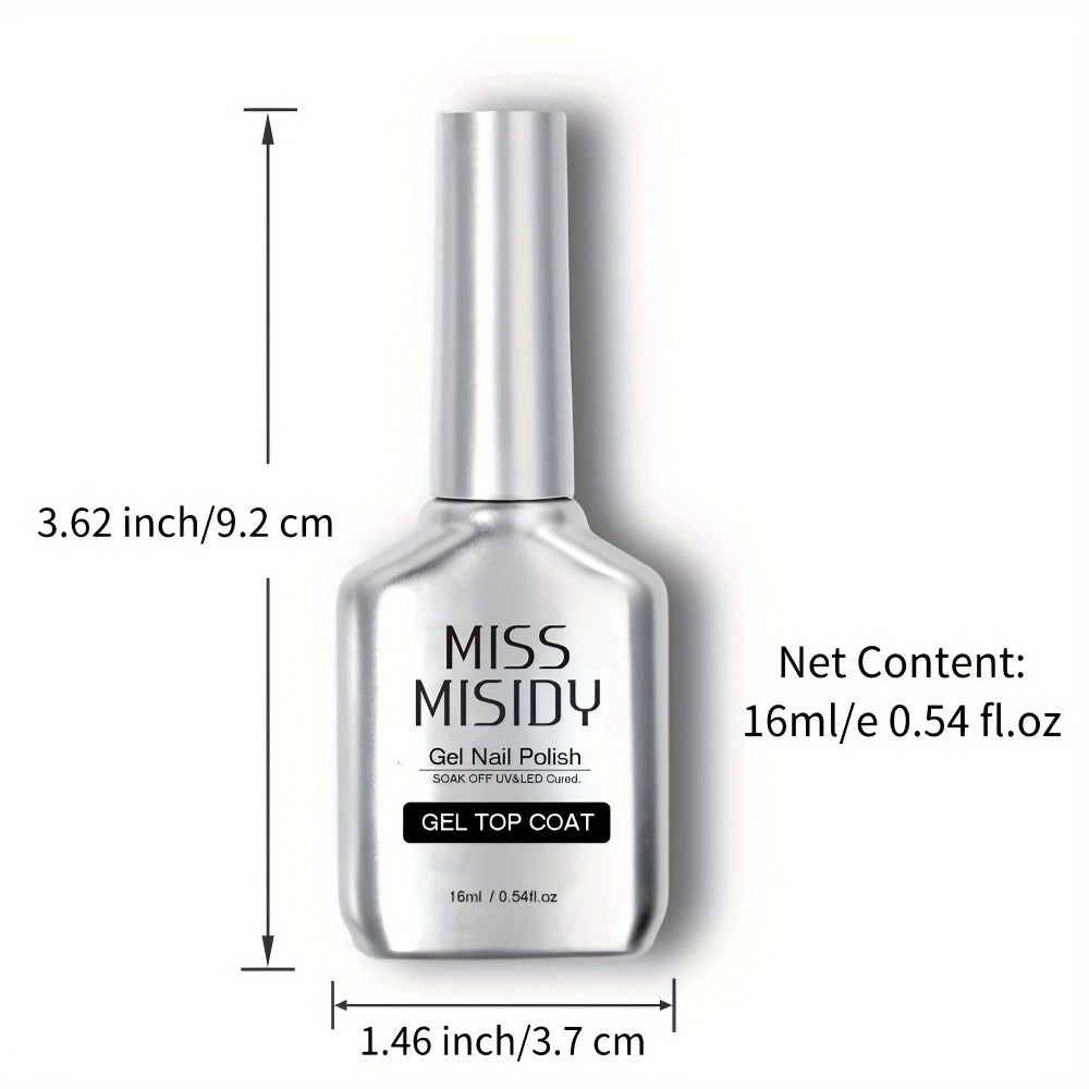 Soak-Off Gel Top Coat and Base Coat Set 2Pcs Super Shine Mirror Finish Long Lasting LED UV Lamp Gel Polish Foundation Seal Manicure Kit Nail