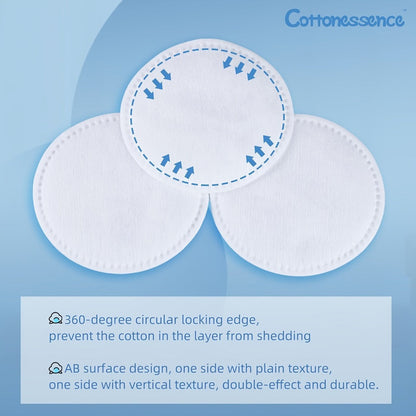 Makeup Remover Pads 600 Count Soft Hypoallergenic Lint-Free Cotton Rounds 360 Locking Edge Unscented Absorbent Disposable Face Pads