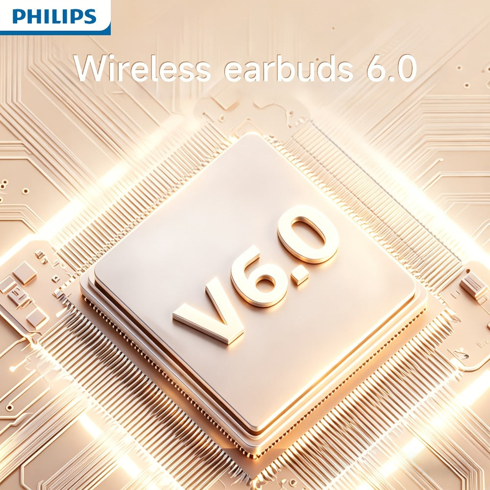 Wireless Earbuds Philips Bluetooth 6.0 Semi-Open Back with Rechargeable Case in White or Black