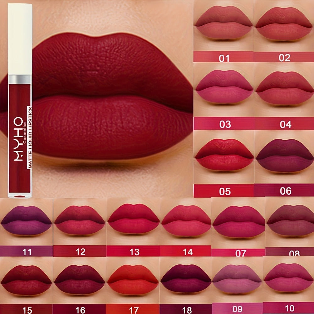 Lip Gloss Set by MYHO Cosmetics with 9 Matte Lip Colors per Set and Two Retained Shade Collections