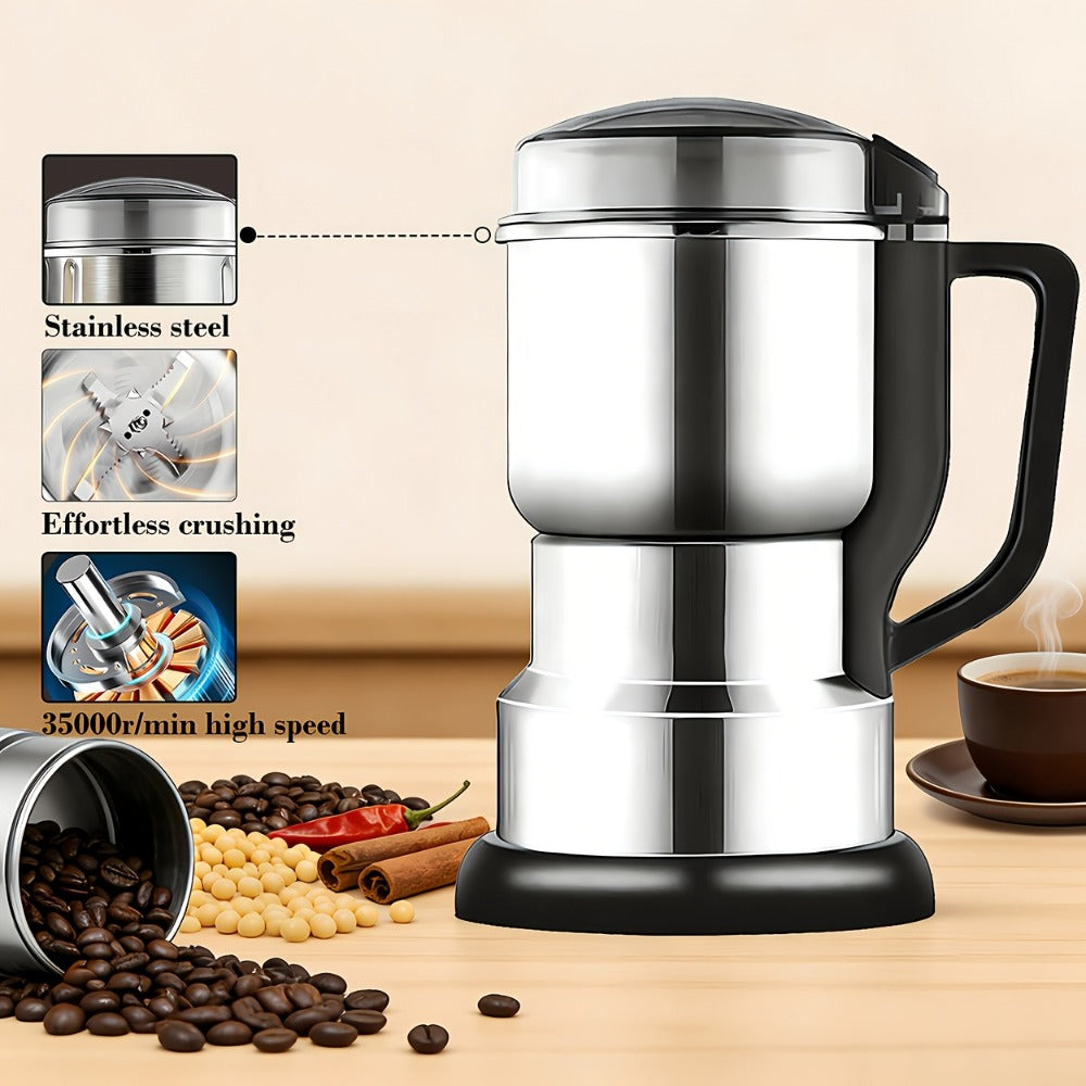 Electric Spice Grinder 300W, Multifunctional 304 Stainless Steel Coffee Bean Herb Seasoning Grain Grinder Machine for Kitchen