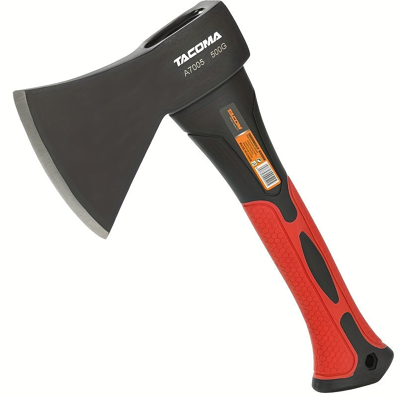 Camping Hatchet Mini Axe 10-Inch Forged High-Carbon Steel with Fiberglass Shock-Absorbing Handle