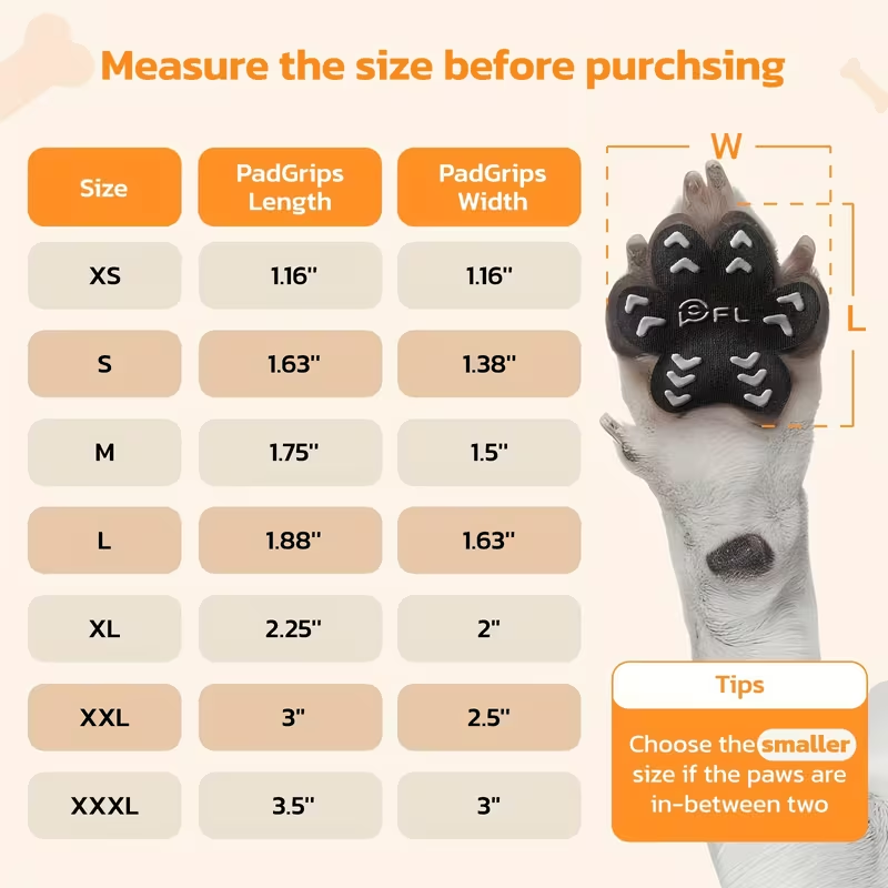 Dog Paw Pads Anti-Slip Sticker Protector 12 Sets 48pcs – Traction Grip Paw Stickers for Senior Dogs on Hardwood Floors