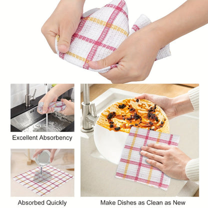 Kitchen Cleaning Cloths 24 Pack Soft Absorbent Reusable Dish Towels Square Dishcloths Durable Multi-Purpose Cleaning Rags for Home Kitchen