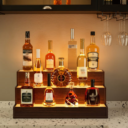 Bar Shelf shown in the 3 Step Walnut option