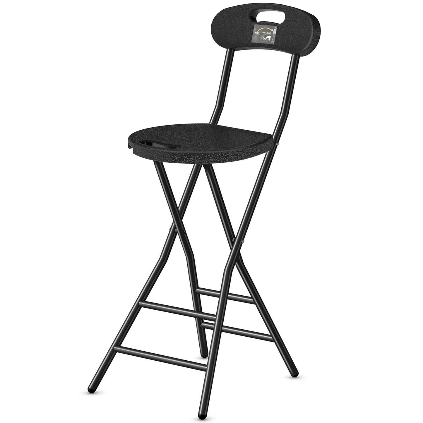 24-Inch Foldable Bar Stool with Footrest and Adjustable Height detail image - detail view 4