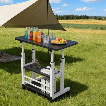Folding Table shown in the Black (matte black), 3 Layers option