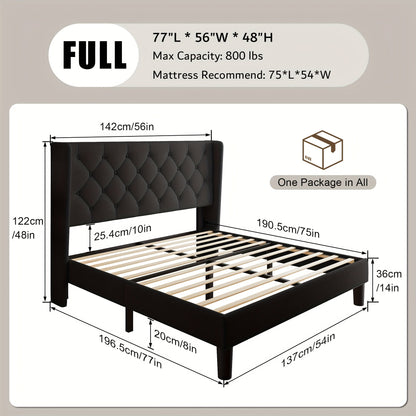 Bed Frame shown in the Black, Full option