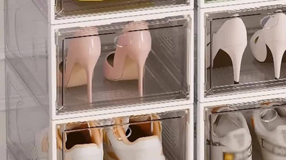 24-Pack Plastic Shoe Organizer with Secure Lid and Stackable Design for Entryway detail image - detail view 13