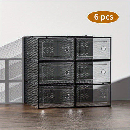 Shoe Storage Box shown in the Black, 6pcs option