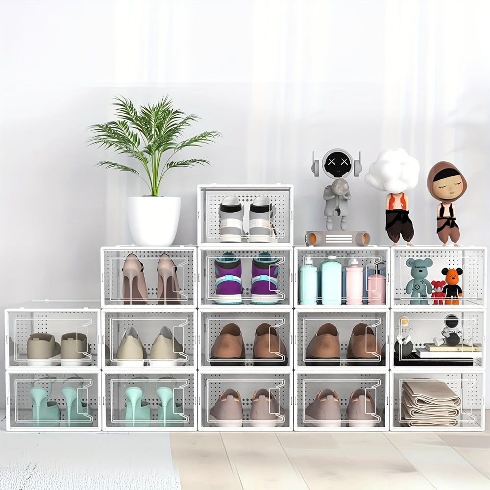 24-Pack Plastic Stackable Shoe Storage Box with Stackable Design for Entryway detail image - detail view 10