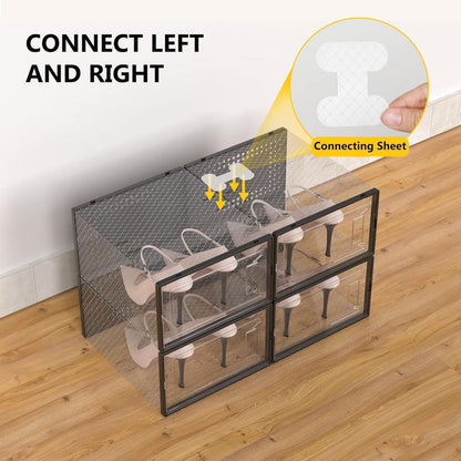24-Pack Plastic Stackable Shoe Storage Box with Stackable Design for Entryway detail image - detail view 12