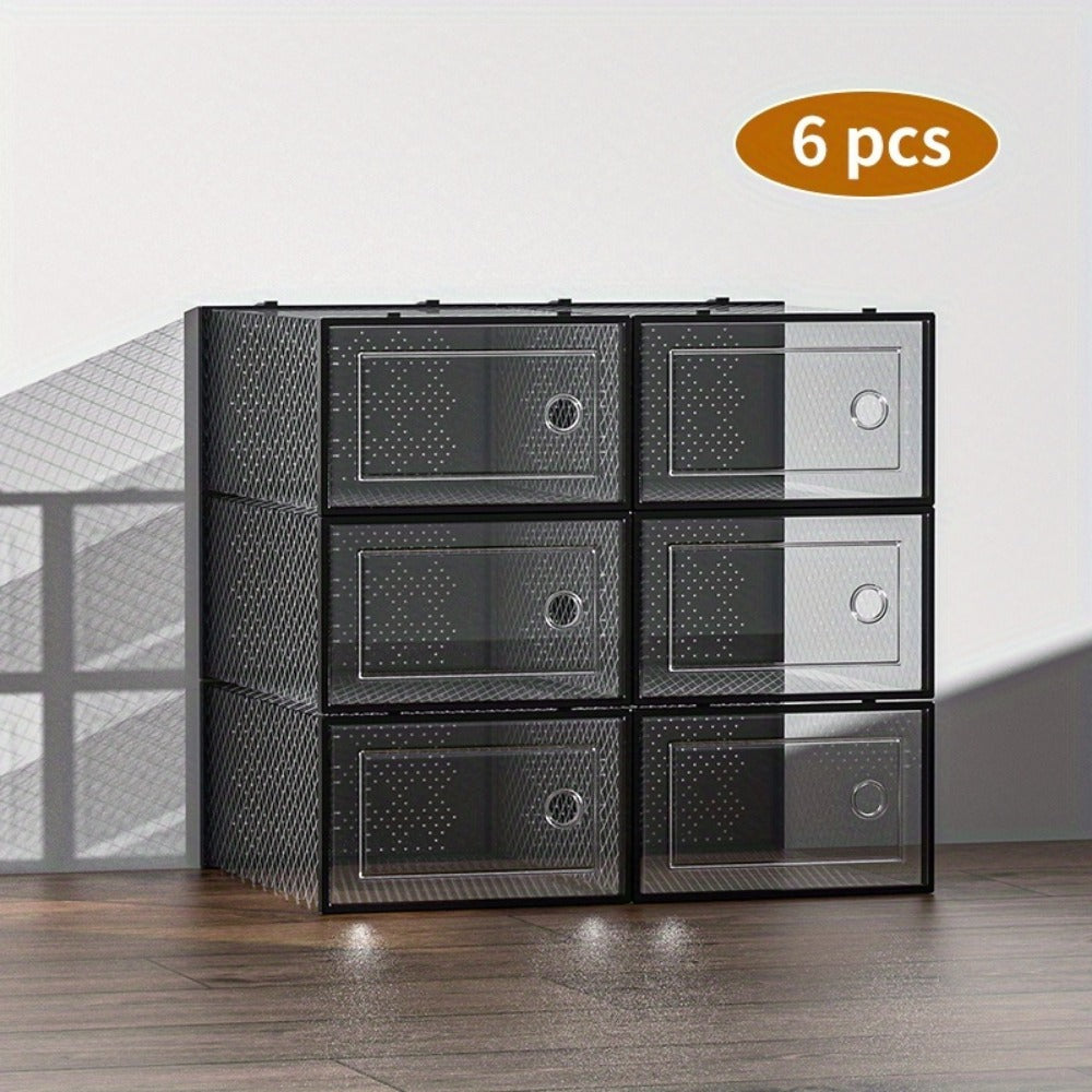 24-Pack Plastic Stackable Shoe Storage Box with Stackable Design for Entryway detail image - detail view 13