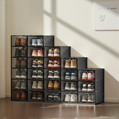 24-Pack Plastic Stackable Shoe Storage Box with Stackable Design for Entryway detail image - detail view 14