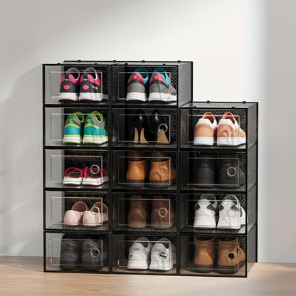 24-Pack Plastic Stackable Shoe Storage Box with Stackable Design for Entryway detail image - detail view 15