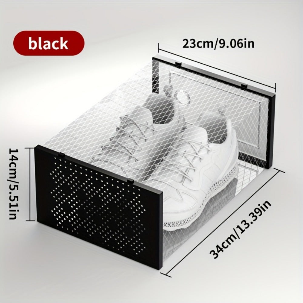 24-Pack Plastic Stackable Shoe Storage Box with Stackable Design for Entryway detail image - detail view 4