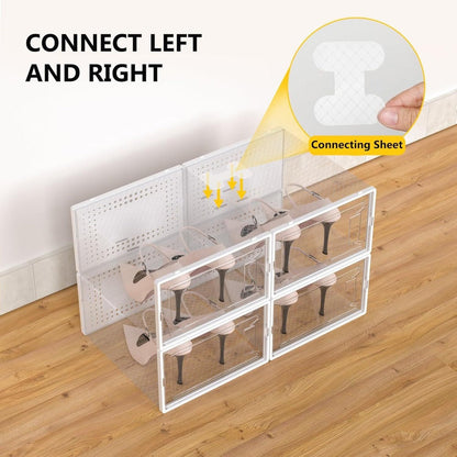 24-Pack Plastic Stackable Shoe Storage Box with Stackable Design for Entryway detail image - detail view 8