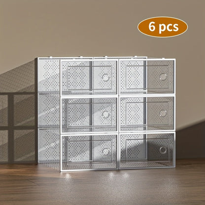 Shoe Storage Box shown in the White, 6 Packs option