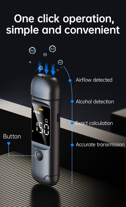 USB Rechargeable Breathalyzer with LCD Display, Portable Personal Alcohol Tester, 200mAh Battery