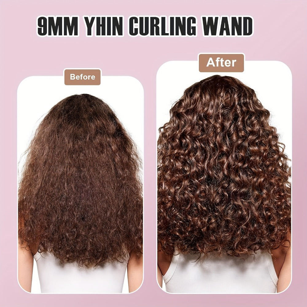 9mm Mini Curling Iron Rapid Heating for Ultra-Fine Curls Teddy Curls Water Waves & Bangs, Travel Curling Wand for Men & Women
