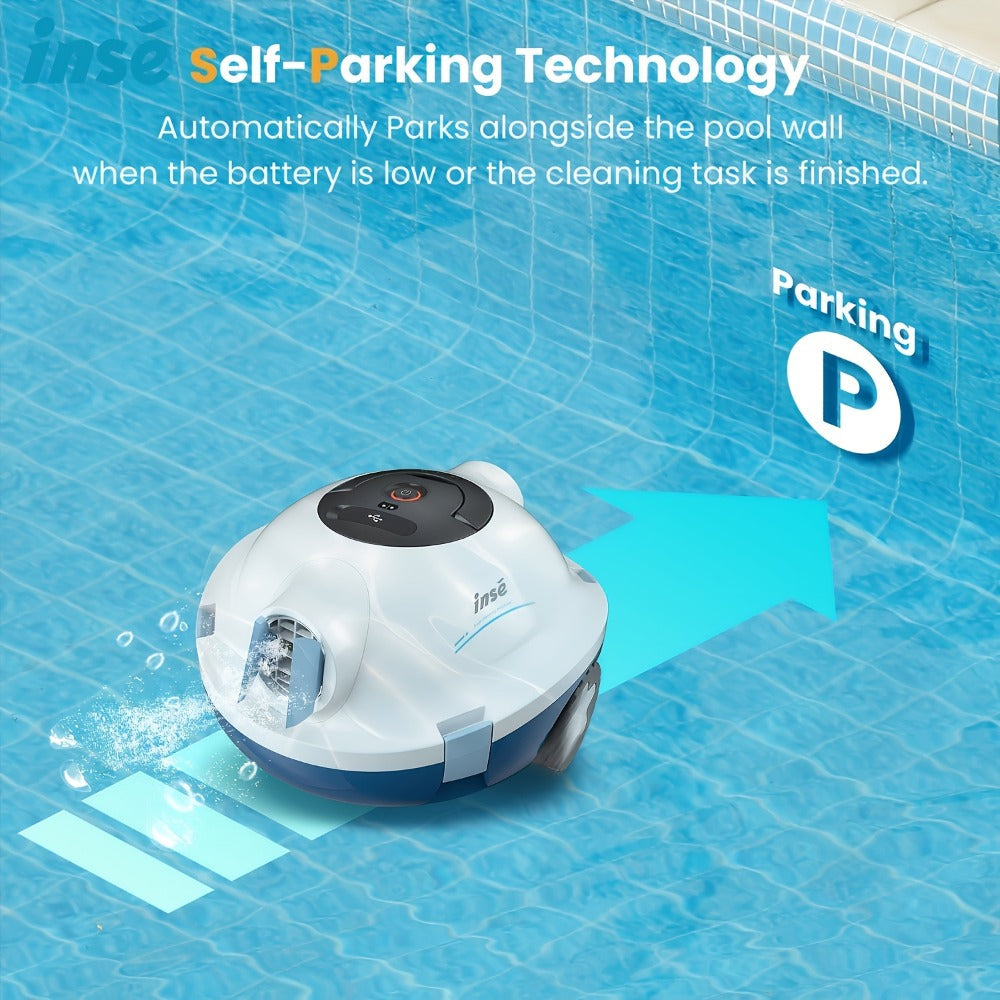 Cordless Robotic Pool Cleaner with 90-Min Runtime, Self-Parking Auto Vacuum, Floating Bracelet Retrieval
