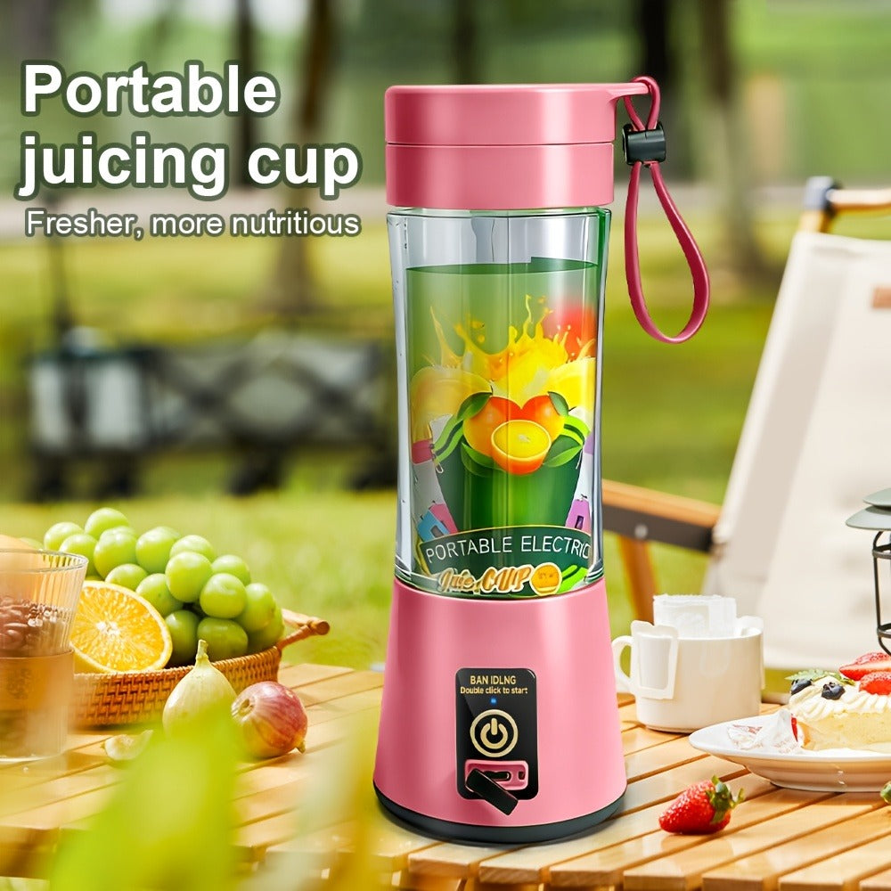 12.85-Ounce Six-Blade Slim Portable Blender Cup with Rechargeable Base and Five Color Options