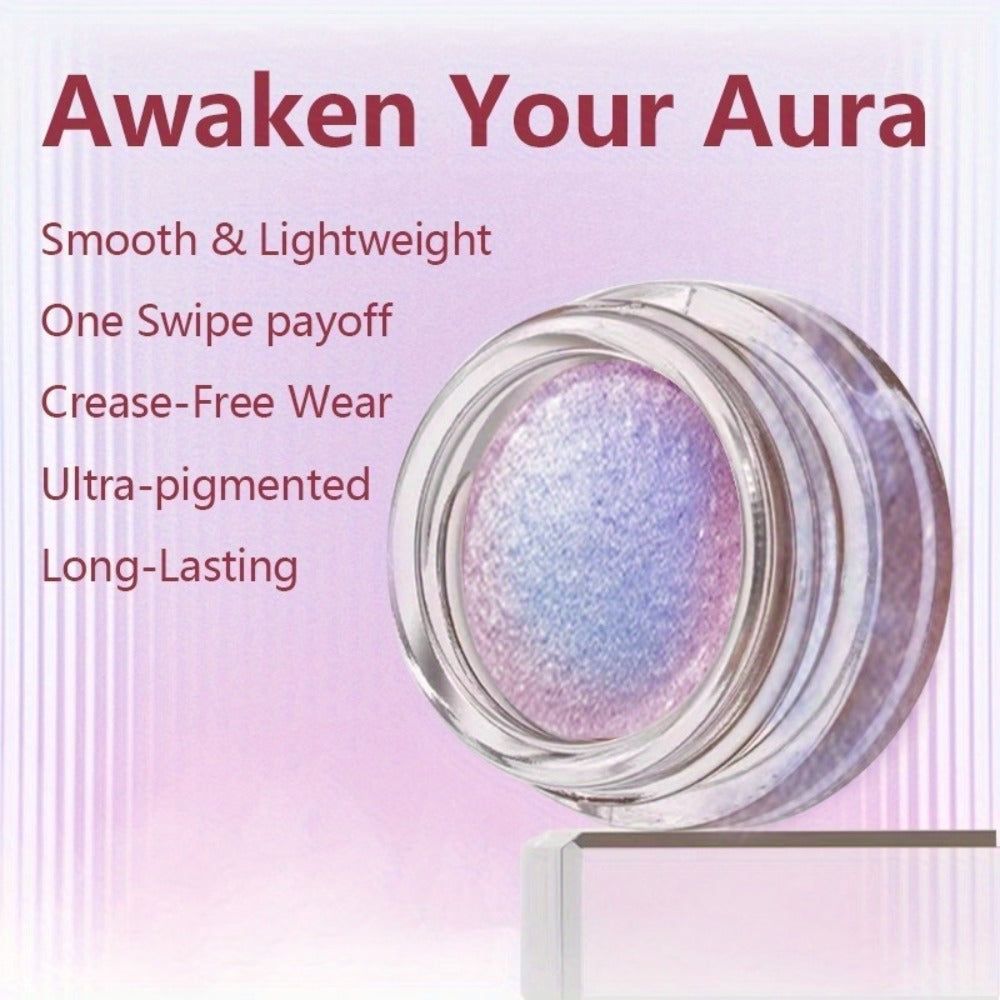 Holographic Glitter Eyeshadow Gel Jelly Shimmer Waterproof Long-Lasting Indigo Twilight Purple Blue Gradient Eye Makeup for Party Halloween