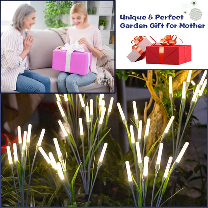 Solar Bubble Pathway Lights Outdoor 4 Pack, Acrylic Reed Stake Lights Dusk to Dawn, White Solar Powered LED for Garden