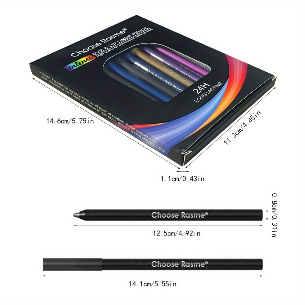 2-in-1 Eyeliner & Eyeshadow Pencil Set 12 Colors Matte Waterproof Smudge-Proof Blendable Eye, for Makeup, Travel and Everyday Vanity Use