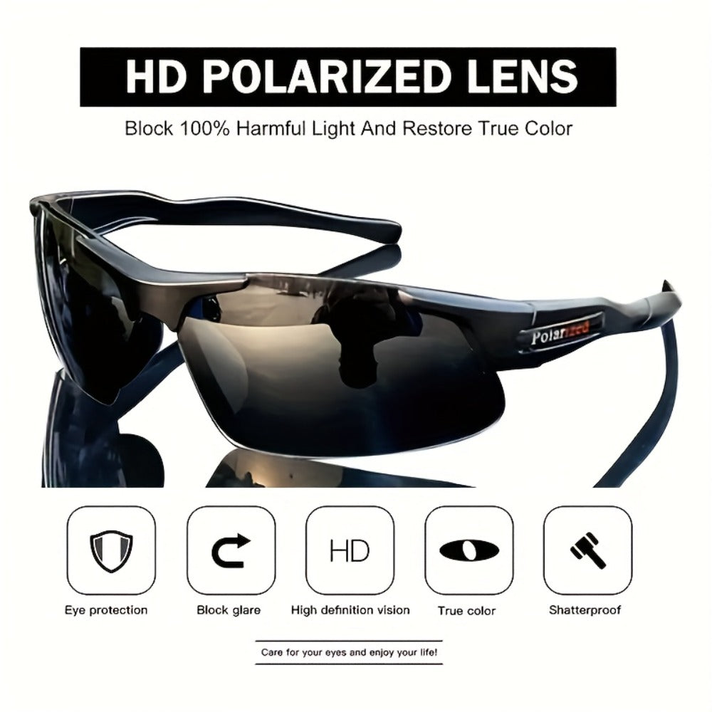 Sunglasses 3-Pack for Men with Half Frames, Lenses and Lightweight Driving Fit with Specific Frame, Lens Color and Pack Choices