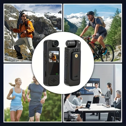 1080P Body Camera 180° Rotating Lens Portable Handheld Camcorder, USB Rechargeable, Compact Video Recorder for Vlogging Travel Meetings