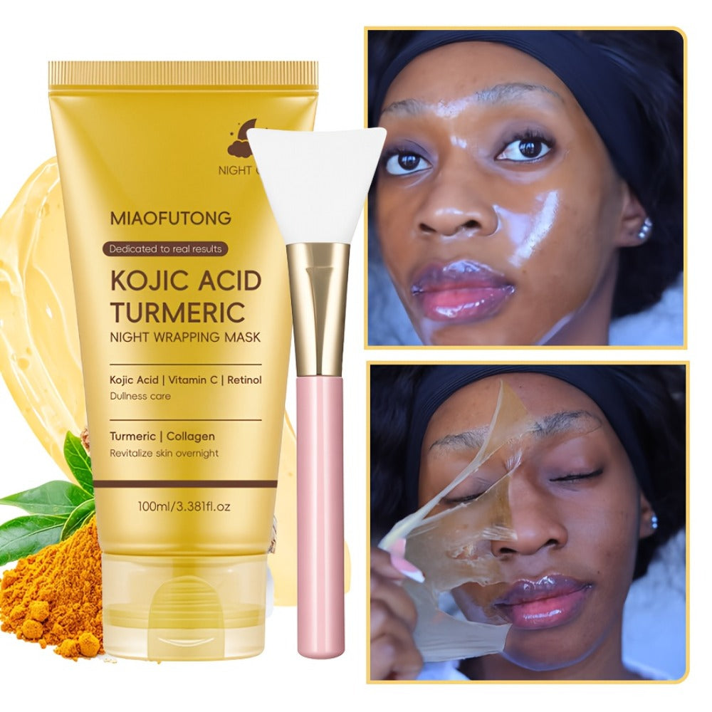 Kojic Acid Turmeric Face Mask with Vitamin C, Peeling Mask for, Deep Cleansing, Oil Control & Glowing Skin