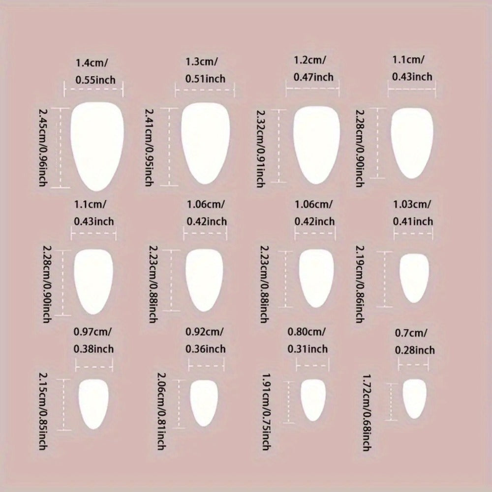 Press On Nails 96-Piece Almond Four-Pack Ice Pink Gradient Flower Butterfly Glossy Full-Cover Set