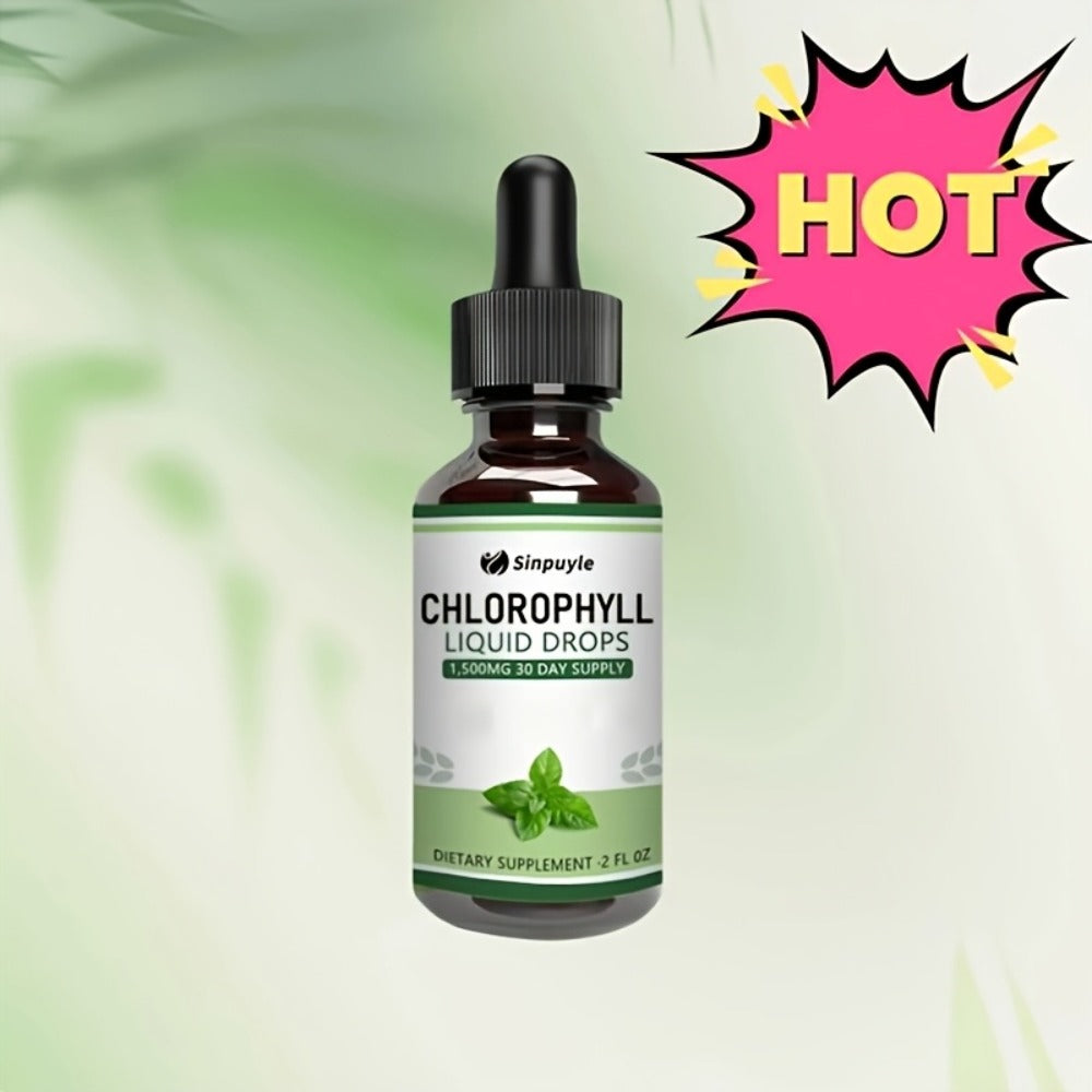 Chlorophyll Liquid Drops, Immune Support, Internal Deodoriser & Skin Health Supplement, Natural Mint Flavour