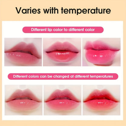Jelly Flower Lipstick Set 6-Pack Color Changing Lip Balm Temperature Activated Tint Hydrating Squalane Formula Moisturizing Tinted Lip Gloss